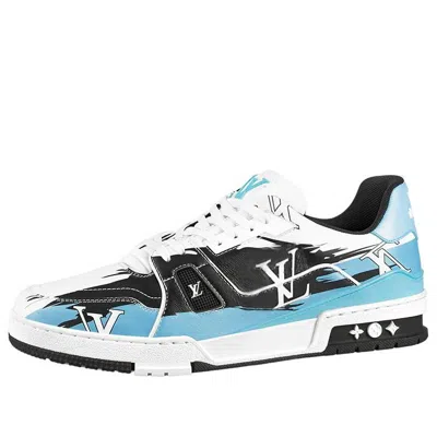 Pre-owned Louis Vuitton Lv Trainers 'white Black Blue' In Multi