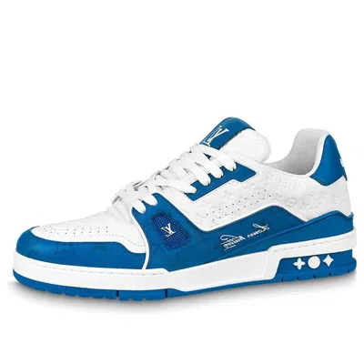 Pre-owned Louis Vuitton Lv Trainers 'white Blue'