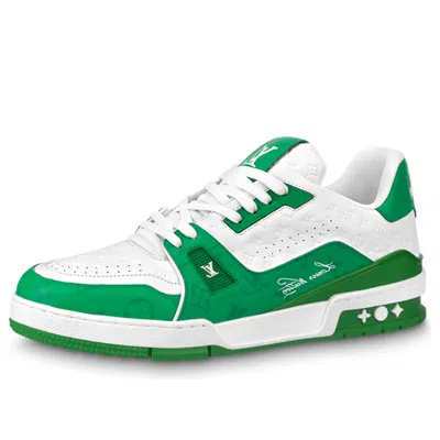 Pre-owned Louis Vuitton Lv Trainers 'white Green'