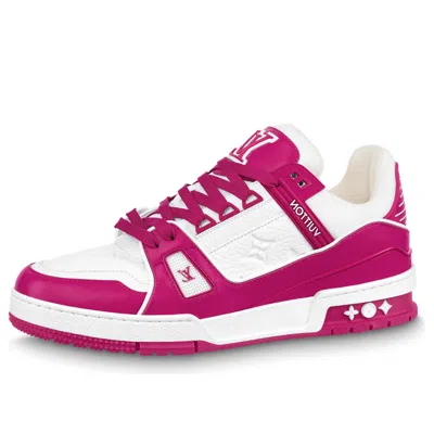 Pre-owned Louis Vuitton Lv Trainers 'white Hot Pink' In Multi
