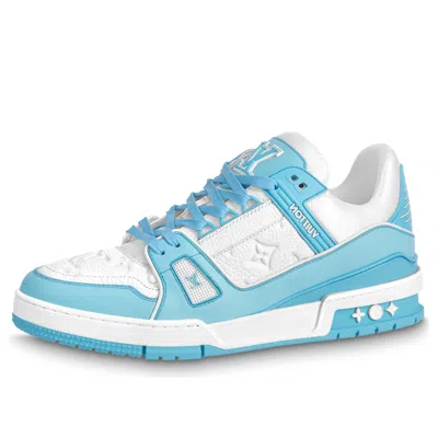 Pre-owned Louis Vuitton Lv Trainers 'white Monogram Blue'