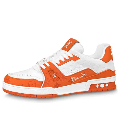 Pre-owned Louis Vuitton Lv Trainers 'white Orange' In Multi