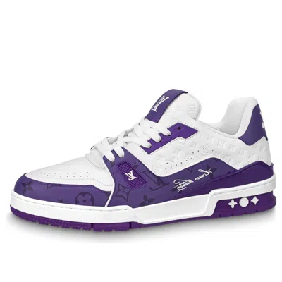 Pre-owned Louis Vuitton Lv Trainers 'white Purple'