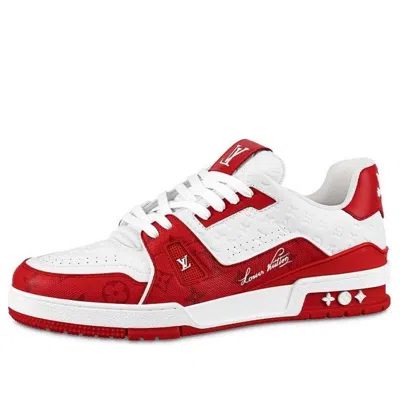 Pre-owned Louis Vuitton Lv Trainers 'white Red'