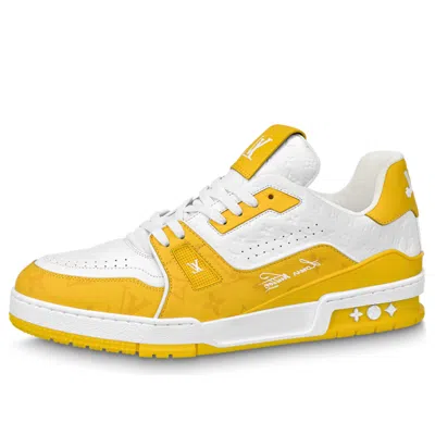 Pre-owned Louis Vuitton Lv Trainers 'white Yellow' In Multi