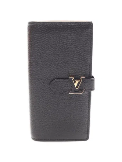 Pre-owned Louis Vuitton Lv Vertical Long Wallet In Black
