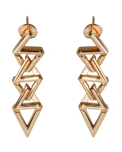 Pre-owned Louis Vuitton Lv Volt Curb Chain Earrings In 18k Yellow Gold In Silver