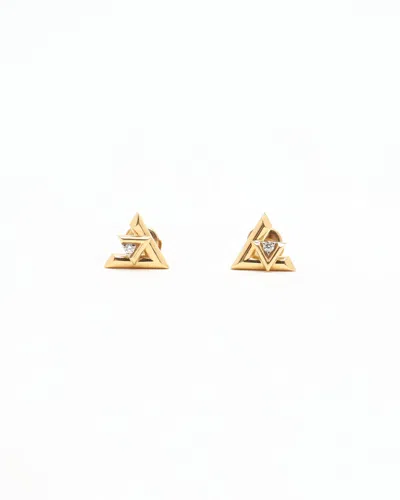 Pre-owned Louis Vuitton Lv Volt Stud, 18kt Yellow Gold And Diamond