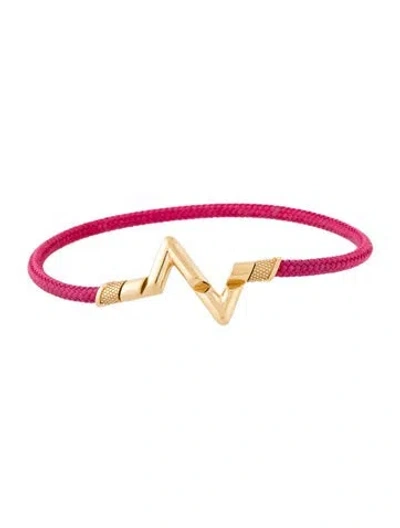 Pre-owned Louis Vuitton Lv Volt Upside Down Play Small Bracelet, 6" In Pink