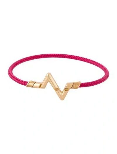 Pre-owned Louis Vuitton Lv Volt Upside Down Play Small Bracelet, 6.5" In Pink
