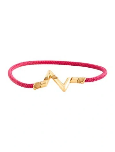Pre-owned Louis Vuitton Lv Volt Upside Down Play Small Bracelet, 6.5" In Pink