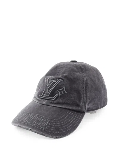 Pre-owned Louis Vuitton Lv Washed Cap In Grey