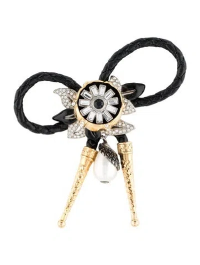 Pre-owned Louis Vuitton Lv Windsor Fleur Brooch In Black