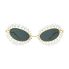 Louis Vuitton Lv Wire Pearls Sunglasses In Gold