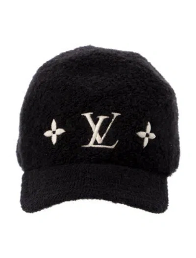 Pre-owned Louis Vuitton Lv Woolgram Cap In Black
