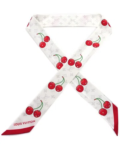 Pre-owned Louis Vuitton Lv X Tm Silk Monogram Cerises Bandeau (authentic Pre-loved)