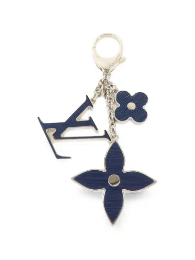 Pre-owned Louis Vuitton Lv-logo Bag Charm In Silver