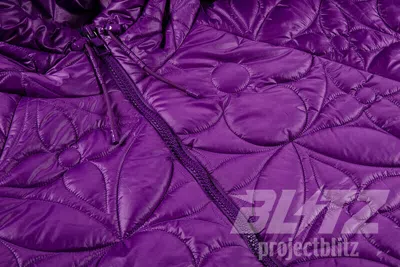 Pre-owned Louis Vuitton Lvse Flower Quilted Hooded Jacket Rio Violet Sz 50 52 Nylon Hoodie In Purple
