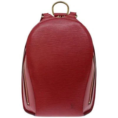 Pre-owned Louis Vuitton Mabillon Burgundy Leather Backpack Bag ()
