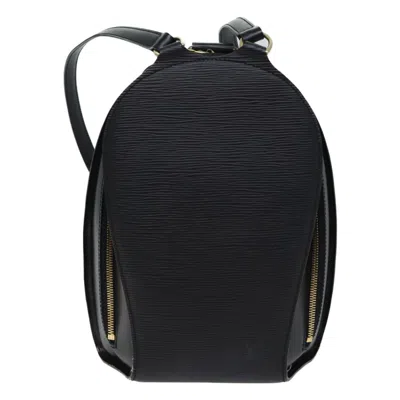 Pre-owned Louis Vuitton Mabillon Leather Backpack Bag () In Black