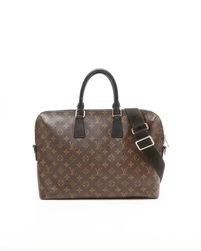 Pre-owned Louis Vuitton Macassar Porte-documents Jour Business Bag In Brown