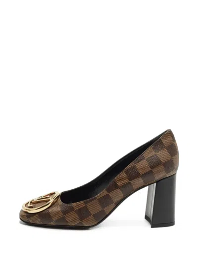 Pre-owned Louis Vuitton Madeleine Damier Ebene Canvas Pumps In Brown