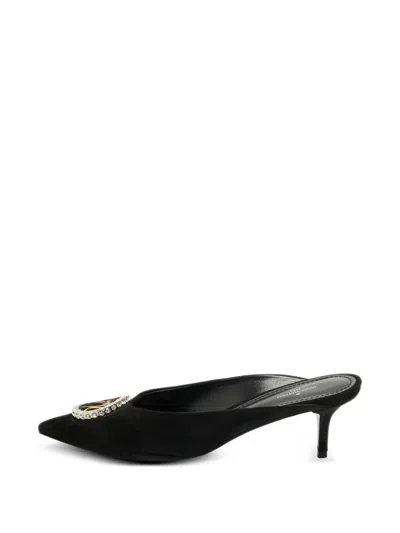 Pre-owned Louis Vuitton Madeleine Lv-logo Mules In Black