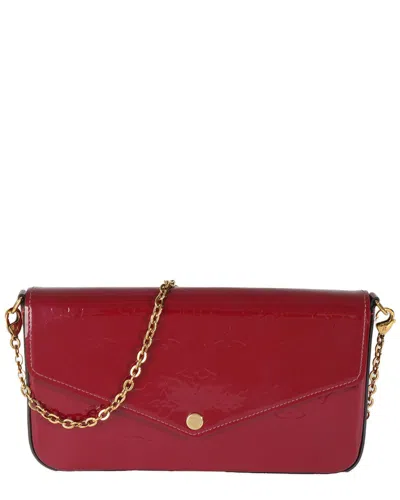 Pre-owned Louis Vuitton Magenta Monogram Vernis Felicie Pochette (authentic Pre-loved)