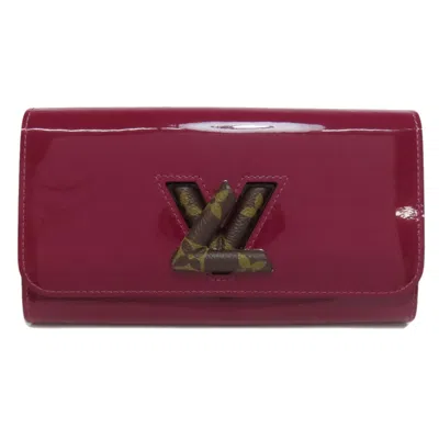 Pre-owned Louis Vuitton Magenta Purple Patent Leather Long Wallet (bi-fold) ()