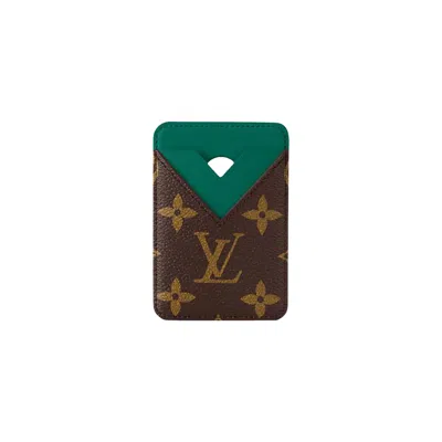 Pre-owned Louis Vuitton Magnetic Card Holder 'brown Monogram Canvas/borneo Green' | Men's Size Onesize