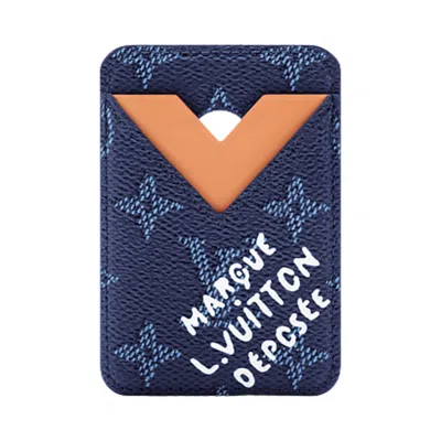 Pre-owned Louis Vuitton Magnetic Card Holder 'ocean Monogram Heritage Canvas' | Blue | Men's Size Onesize