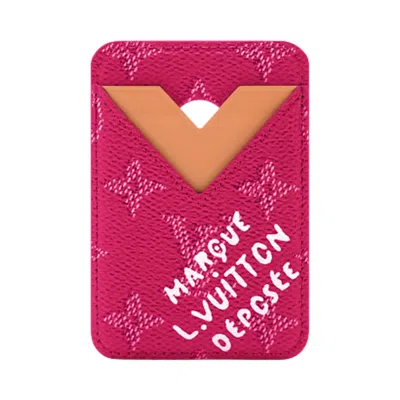 Pre-owned Louis Vuitton Magnetic Card Holder 'rose Pondichery Monogram Canvas' | Pink | Men's Size Onesize
