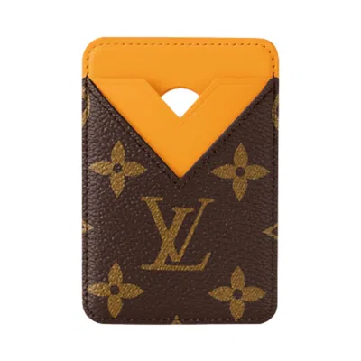 Pre-owned Louis Vuitton Magnetic Card Holder 'safran Yellow/brown Monogram Canvas' | Men's Size Onesize
