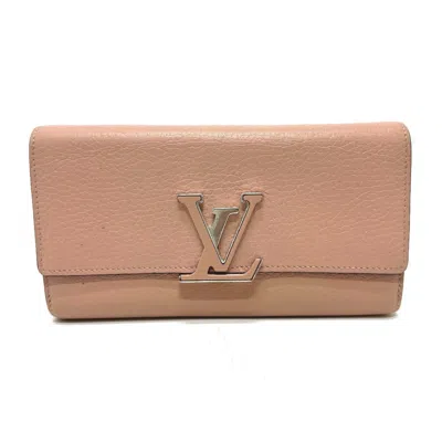 Pre-owned Louis Vuitton Magnolia Leather Long Wallet (tri-fold) () In White