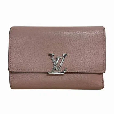 Pre-owned Louis Vuitton Magnolia Leather Wallet (tri-fold) () In White