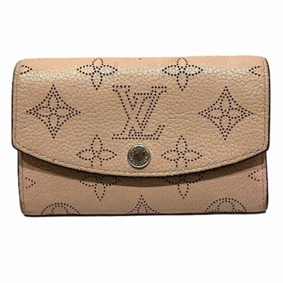 Pre-owned Louis Vuitton Magnolia Mahina Leather Leather Coin Purse/coin Case () In White