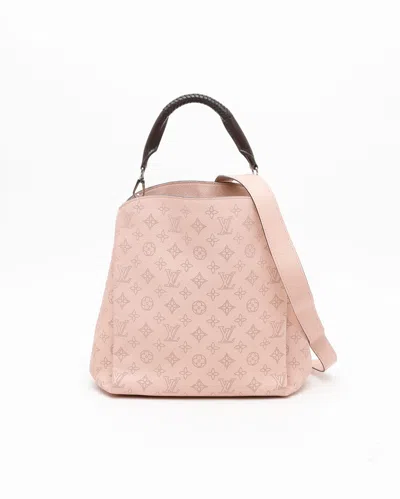 Pre-owned Louis Vuitton Magnolia Monogram Mahina Babylone Pm Bag In Pink