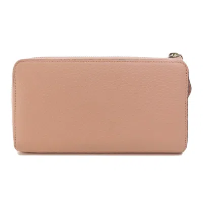 Pre-owned Louis Vuitton Magnolia Pink Leather Long Wallet (bi-fold) () In Magnolia, Pink