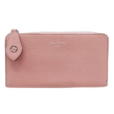 Pre-owned Louis Vuitton Magnolia Pink Leather Long Wallet (bi-fold) () In Multi