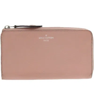 Pre-owned Louis Vuitton Magnolia Pink Leather Long Wallet (bi-fold) () In Multi