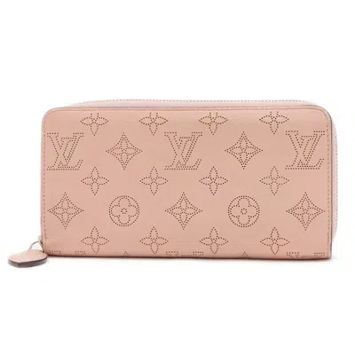 Pre-owned Louis Vuitton Magnolia Pink Mahina Leather Long Wallet (bi-fold) () In Multi
