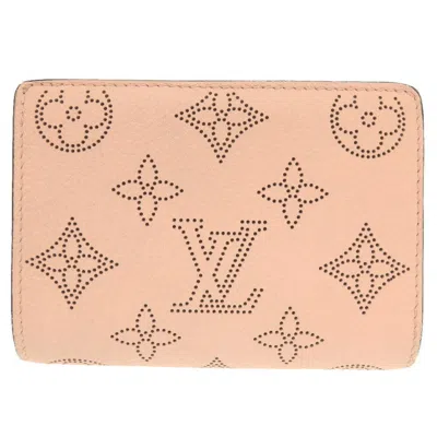 Pre-owned Louis Vuitton Magnolia Pink Mahina Leather Wallet (bi-fold) () In Multi