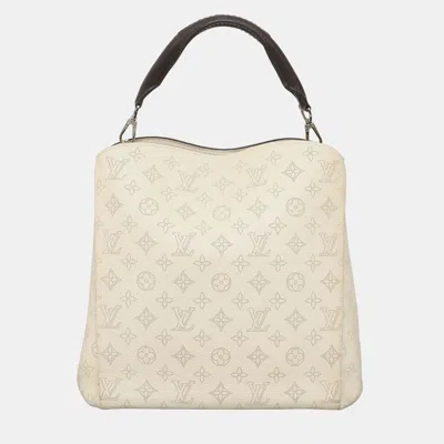 Pre-owned Louis Vuitton Mahina Babylone Bag In White