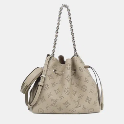 Pre-owned Louis Vuitton Mahina Bella Beige Calf Leather Shoulder Bag In Sand