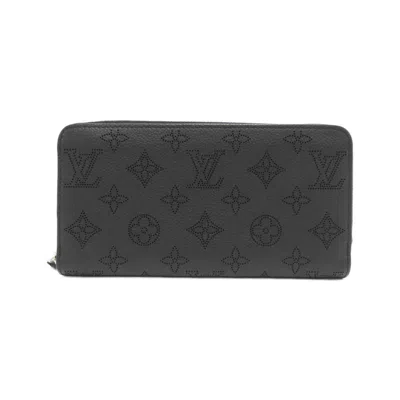 Pre-owned Louis Vuitton Mahina Black Leather Long Wallet (bi-fold) ()