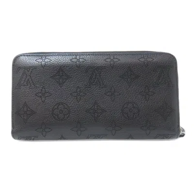 Pre-owned Louis Vuitton Mahina Black Mahina Leather Long Wallet (bi-fold) ()