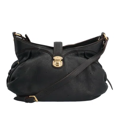 Pre-owned Louis Vuitton Mahina Black Mahina Leather Shoulder Bag ()