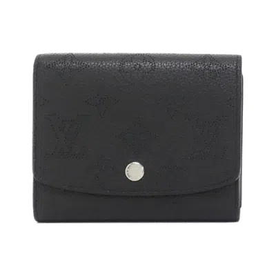 Pre-owned Louis Vuitton Mahina Black Mahina Leather Wallet (bi-fold) ()
