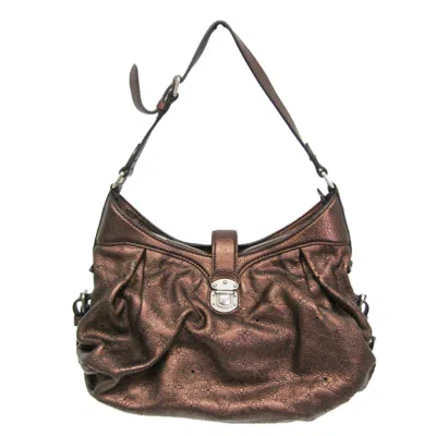 Pre-owned Louis Vuitton Mahina Brown Leather Shoulder Bag ()