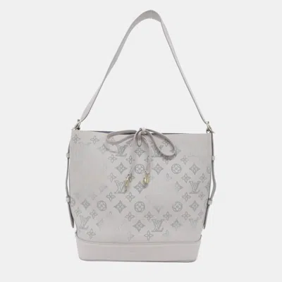 Pre-owned Louis Vuitton Mahina Flight Mode Flor Shoulder Bag In Gray